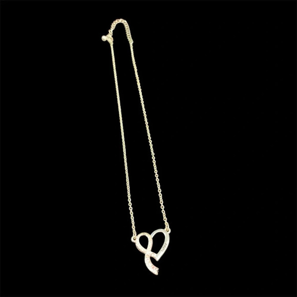 Avon breast cancer ribbon pendant necklace Hope engraved on heart Silvertone - Picture 1 of 5